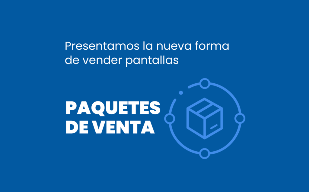 Vista de la plataforma LatinAd configurando paquetes de pantallas publicitarias DOOH por zona y tipo