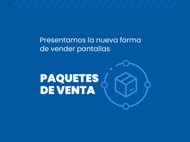 Vista de la plataforma LatinAd configurando paquetes de pantallas publicitarias DOOH por zona y tipo