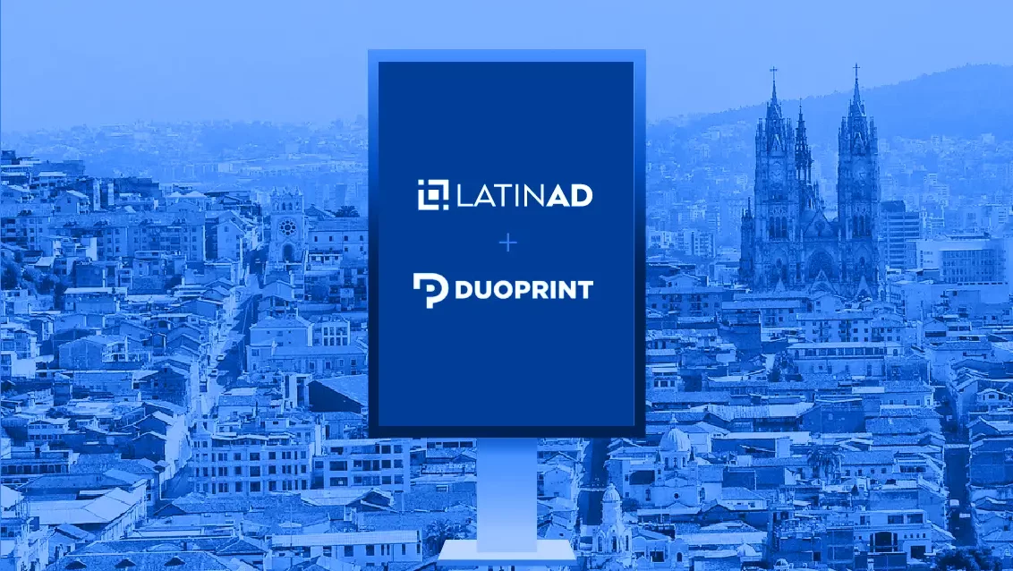 Pantallas LED de Duoprint en Ecuador integradas al ecosistema DOOH de LatinAd