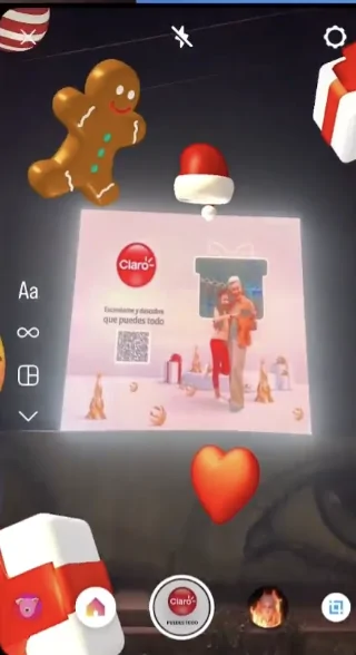 Experiencia de realidad aumentada de Claro desde el celular