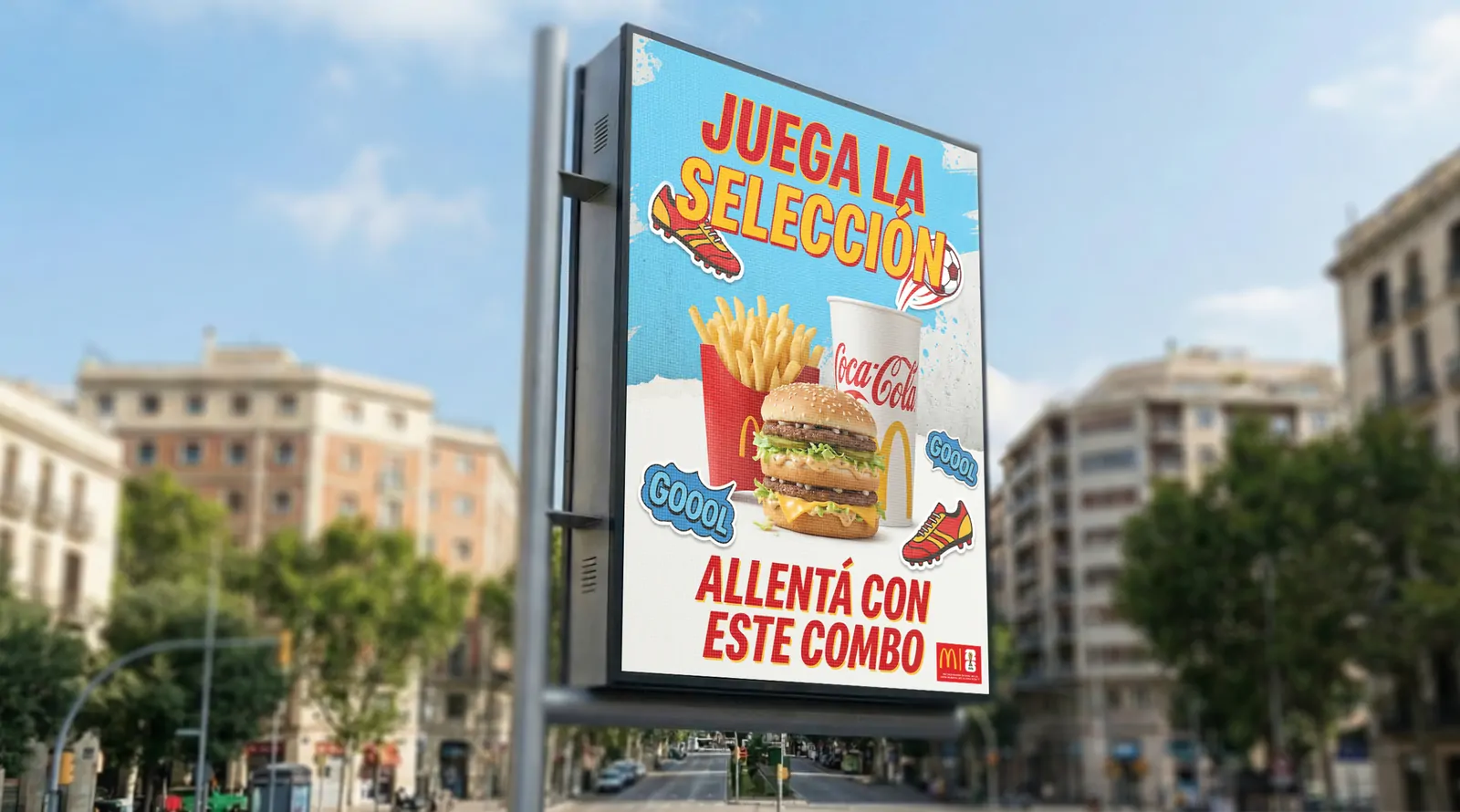 Cartel digital de McDonald's "Juega la selección"